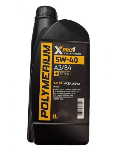 масло Polimerium XPRO1 5W-40 A3/B4 синтетическое для автомобилей 1 л (12) 