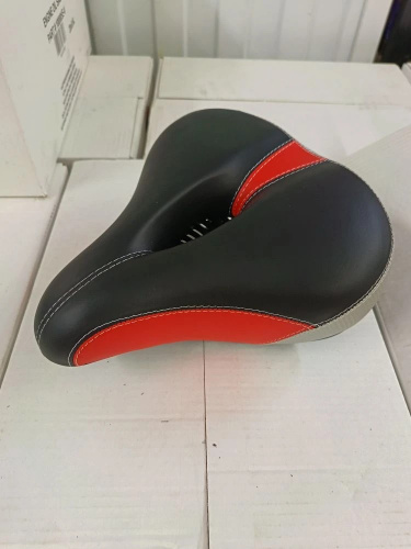 седло велосипеда "Комфорт" 235х265 чернокрасное New Model