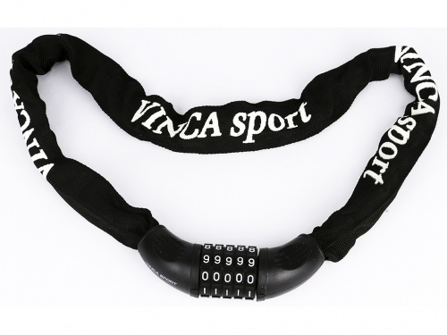 замок велосипедный 6х900 мм, цепь, черная оплетка Vinca Sport